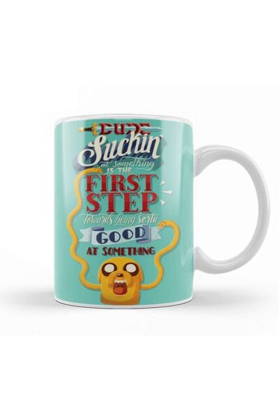 Baskı Dükkanı Adventure Time Lettering Sorta Good Mug Glass Porcelain