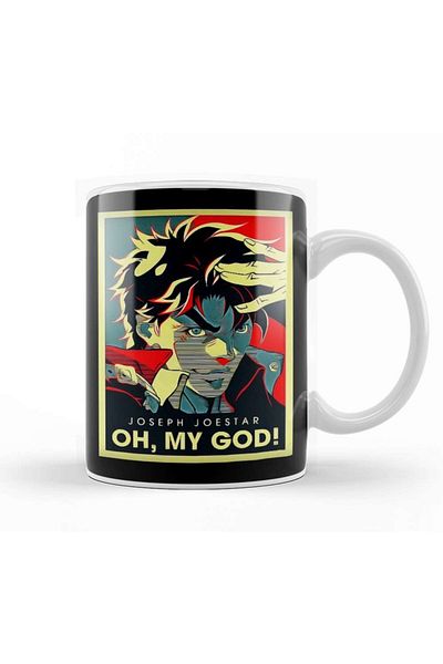 Baskı Dükkanı Lover Japanese Manga Jojo Adventure Joseph Joestar Mug Cup Porcelain