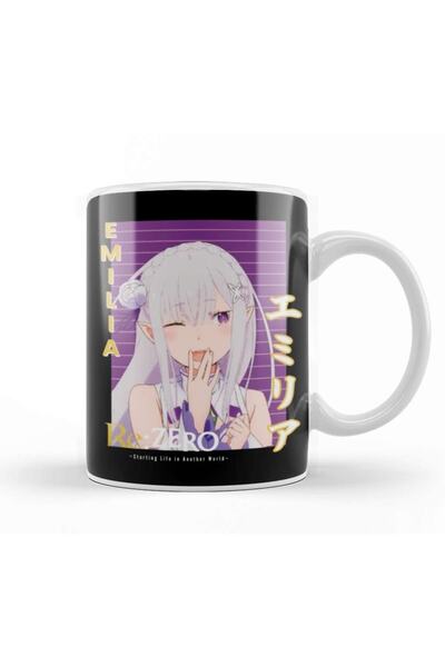 Baskı Dükkanı Re Zero Emilia Kupa Bardak Porselen