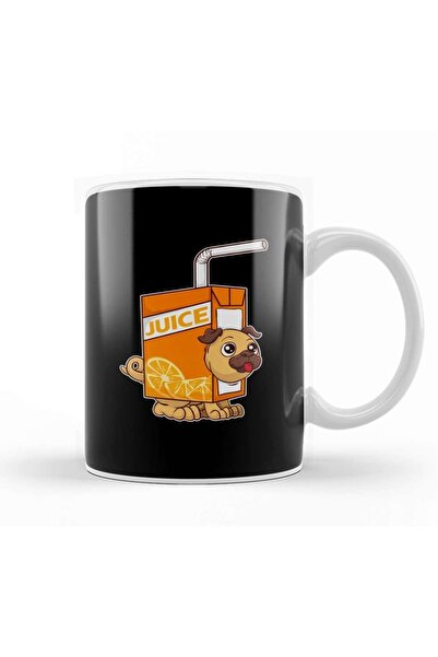 Baskı Dükkanı كوب من البورسلين على شكل كلب عصير لطيف ومضحك