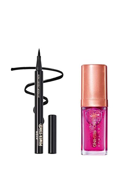 AVON Powerstay Eyliner Ve True Lip Oil Dudak Bakım Yağı Blossom