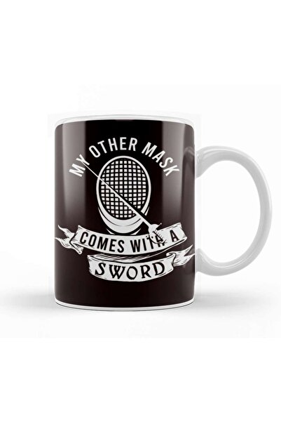 Baskı Dükkanı قناع المبارزة سيف رابير صابر مبارزة سبورتس إيبي فايت كوب بورسلين