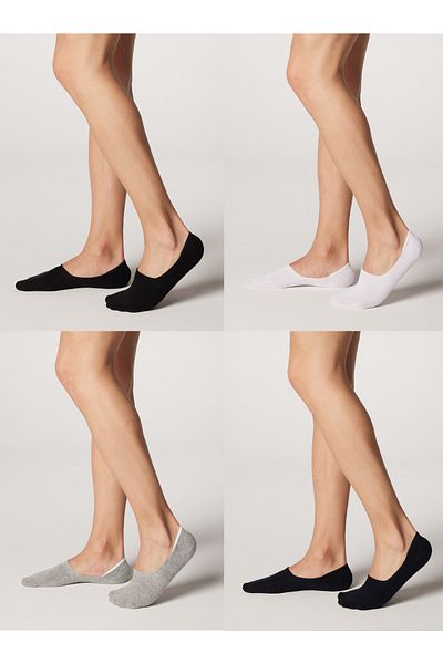 Nova Socks Унисекс първокласни безшевни бамбукови невидими балерини чорапи в 4 смесени цвята