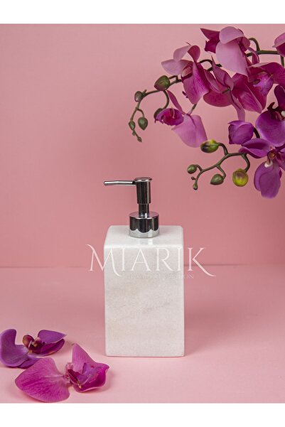 MIARIK DESIGN & DEKORASYON Dekoratif Mermer Kare Sıvı Sabunluk