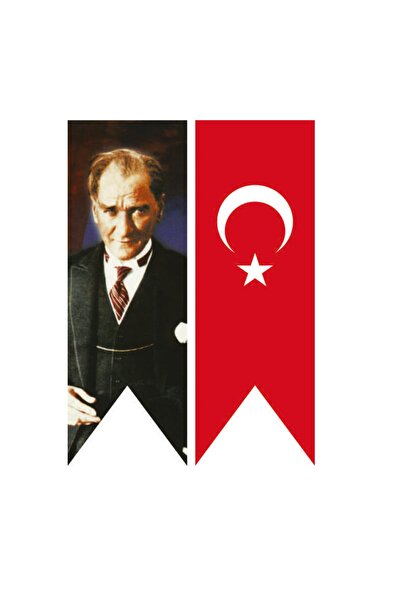 bayrakal Atatürk Ve Türk Bayrağı Kırlangıç Ikili Set 50x200 cm