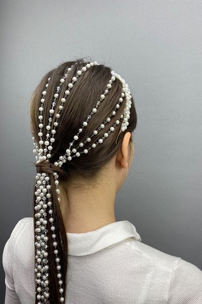 Bride Aksesuar Dünyası Accesoriu de păr Coroana de mireasă cu design special personalizat cu perle pentru nunți – Coroană – Tiara