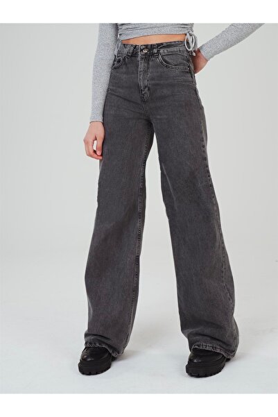 DRC trend بنطلون جينز فضفاض من ميليسا سموكد سنو ليكرا بالازو واسع الساق