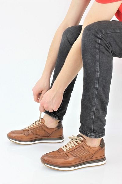 MARCOMEN Men's Genuine Leather Daily Sports Style Casual Shoes