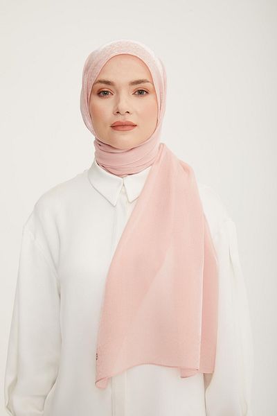 Armine Shawl with Sparkly Logo Detail Dust Pink Color
