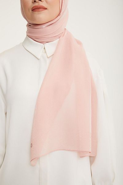 Armine Shawl with Sparkly Logo Detail Dust Pink Color