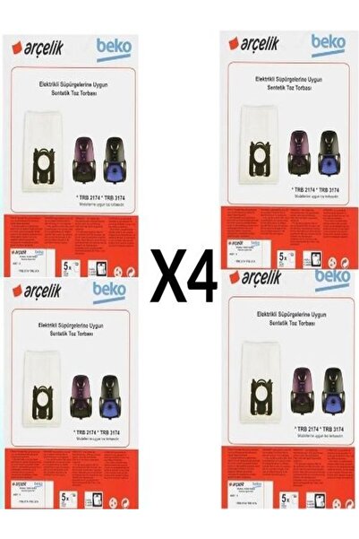 Beko 4 Paket 20 Adet Trb 2174 Süpürge Modeli Toz Torbası