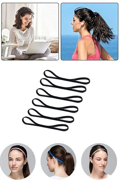 Sermet Süs Dünyası 6 Pieces Athlete Hair Band Hair Yoga Band Hair Accessory