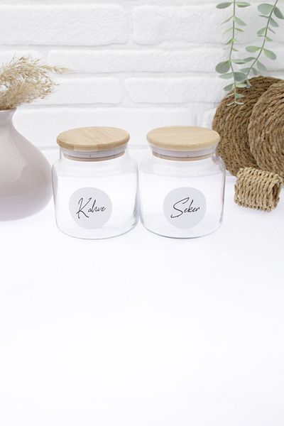 zezedesing Glass Coffee-Candy Storage Jar with Bamboo Lid 500ml