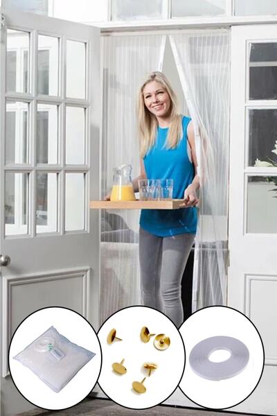 EveFix Mıknatıslı Manyetik Kapı Sinekliği Sineklik Tülü Perde (60cm X 210cm 2...