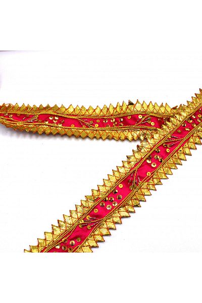 Turgut Brode Indian Handwork Stripe Elegant Sequin Gold-red