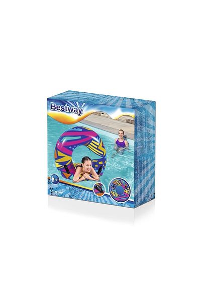 BESTWAY Premium Patterned Sea Pool Ring with Handle 107 Cm