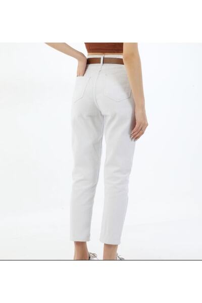 Pubi Omoda-λευκό Boyfrend Mom Jeans (χωρίς λίκρα)