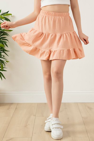 PULLIMM 1072 Model Elastic Waist Skirt with Shorts