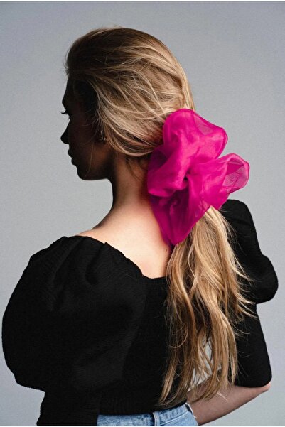 CSR AKSESUAR فوشيا إبزيم أورجانزا متوسط الحجم