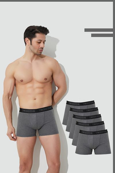 lux tornado Men's Boxers Combed Cotton Lycra 5 Pack