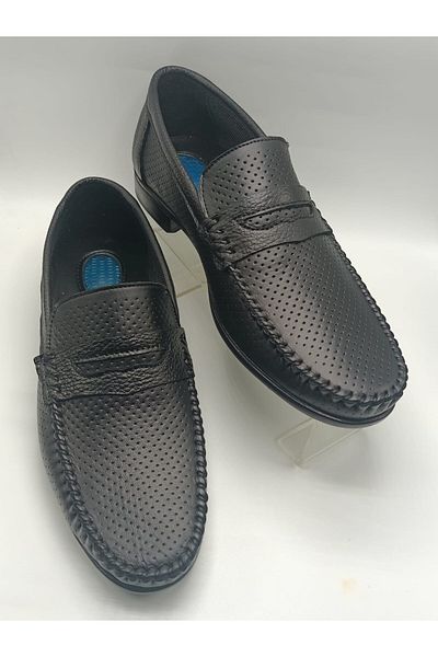 only my store Черни мъжки гел удобни ежедневни мокасини от естествена кожа