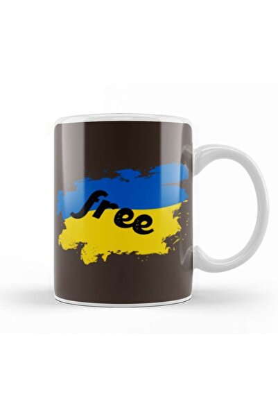 Baskı Dükkanı حرب أوكرانيا الحرة مع روسيا ابق قويًا علم أوكرانيا 2022 كوب بور...