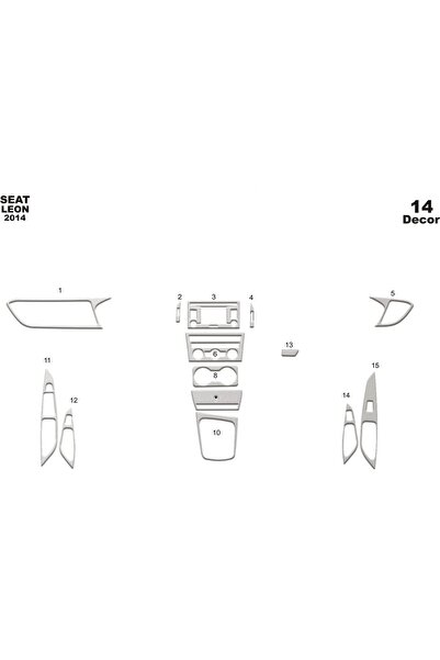 meriç cockpit design ميريتش ®   سيات ليون توربيدو امامي مطلي الومنيوم 14 قطعة...