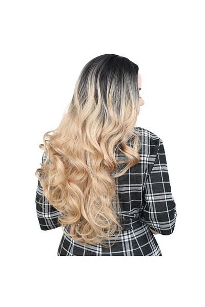 KONAK PERUK Black Ombreli Long Fiber Synthetic Dense Wavy Wig
