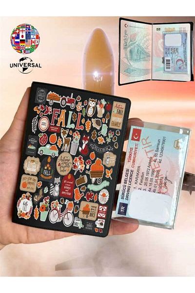 Cekuonline Nature Holiday Patterned Smooth Surface Leather Passport Cover Case Suitable for All Country Passports