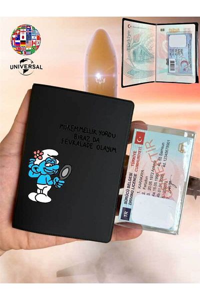 Cekuonline Fantastic Patterned Smooth Surface Leather Passport Cover Case Suitable for All Country Passports