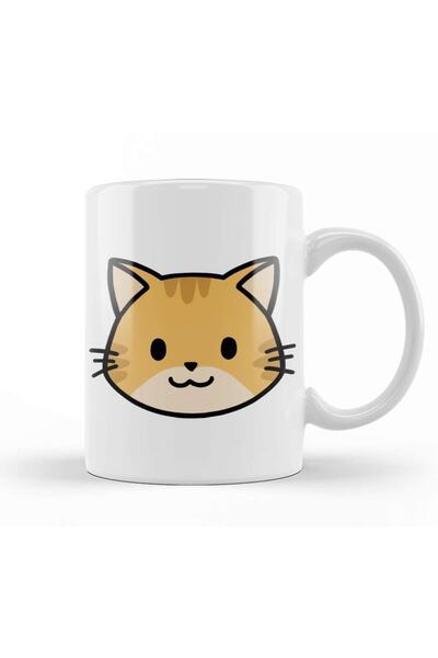 Baskı Dükkanı كوب لطيف على شكل قطة جينجر إيدي ذا جينجر كات من البورسلين