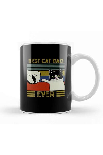 Baskı Dükkanı أفضل قطة للأب على الإطلاق، كوب مضحك للقطط والأب في يوم الأب 010...