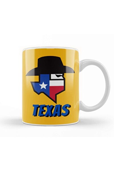 Baskı Dükkanı كوب تكساس هدية بورسلين