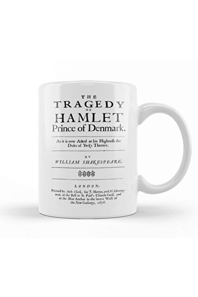 Baskı Dükkanı هاملت ويليام شكسبير صفحة العنوان كوب زجاجي من البورسلين