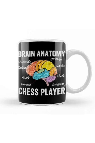 Baskı Dükkanı تشريح دماغ الشطرنج لمشغل الشطرنج كوب بورسلين