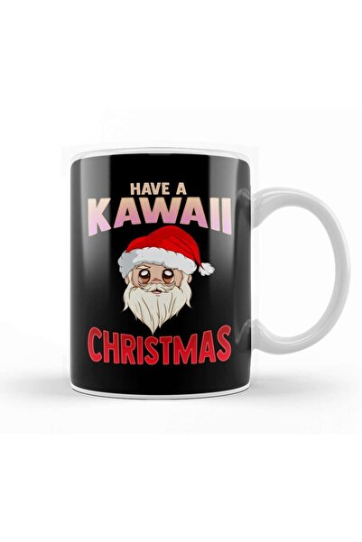 Baskı Dükkanı كوب من البورسلين لعيد الميلاد المضحك من ماركة "Have A Kawaii Ch...