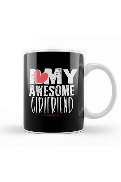 Baskı Dükkanı كوب بورسلين لطيف I Love My Awesome Girlfriend Boyfriends