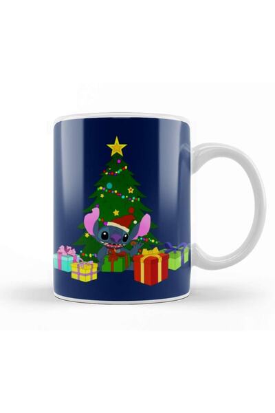 Baskı Dükkanı Stitch X'mas 01 Kupa Bardak Porselen