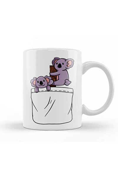 Baskı Dükkanı كوب كاواي لطيف كوالا للجيب من البورسلين