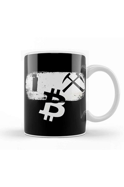 Baskı Dükkanı I Mine Bitcoin Novelty Pun Btc كوب بورسلين للتعدين والتجارة