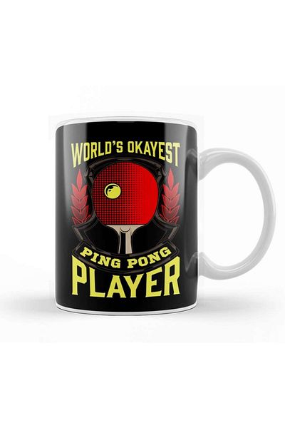 Baskı Dükkanı Cute World S Okayest Ping Pong Player Table Tennis Trophy Cup Porcelain