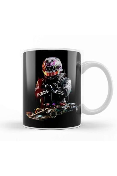 Baskı Dükkanı Lewis Hamilton Hammertime Lewis Kupa Bardak Porselen