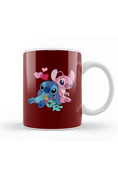 Baskı Dükkanı Lilo And Stitch Stitch & Angel Mug Cup Porcelain