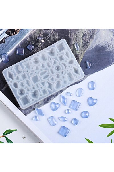 Getshopmini الايبوكسي مسمار الفن قلادة أقراط قالب هندسي