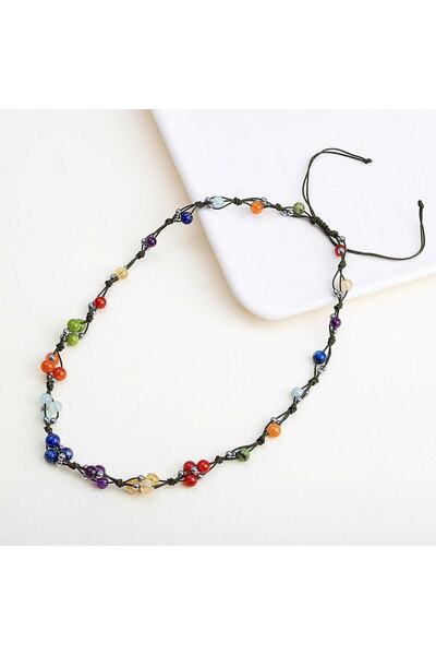 GİZEMLİ DOĞAL TAŞ Yedi Çakra Kolye Ametist Lapis Akuamarin Yeşim Sitrin Aventurin Akik