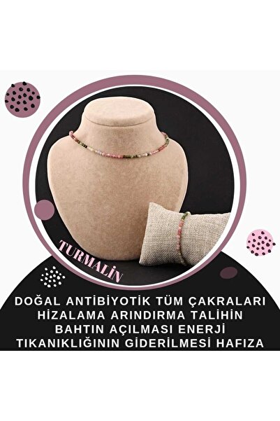 GİZEMLİ DOĞAL TAŞ (3mmlik Taş) Turmalin Kolye Bileklik Takım Antibiyotik Anti...