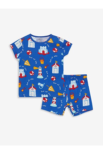 LC Waikiki طقم بيجامة للأطفال الرضع برقبة دائرية مطبوعة من Lcw Baby