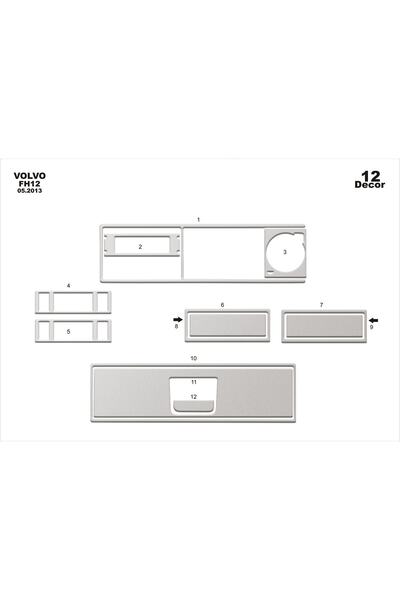 meriç cockpit design ميريتش ®   فولفو Fh غطاء علوي إضافي من الألومنيوم 12 قطع...
