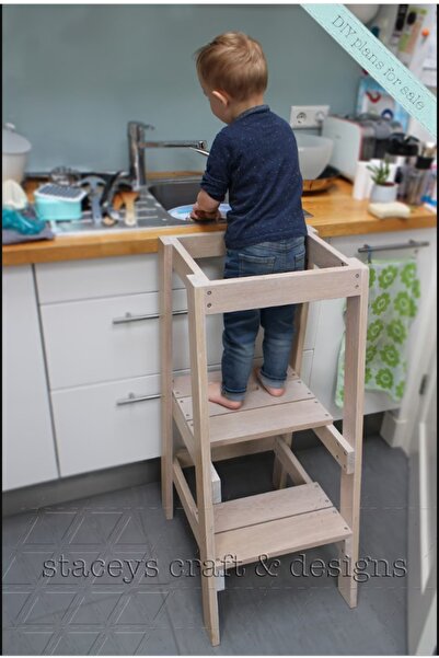 ÇİÇEKLİ AVM Ahşap Öğrenme Kulesi Montessori Çocuk Odası