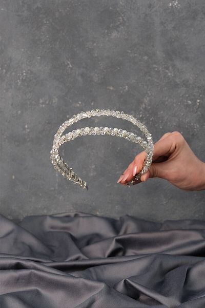Bride Aksesuar Dünyası Accesoriu pentru păr de mireasă Design special Coroana de mireasă cu două rânduri cu perle – Coroană – Tiara